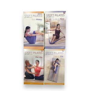 Stott Pilates Series VHS Set 4 Tapes Basic Pilates Flat Abs Firm Sculpt & Tone